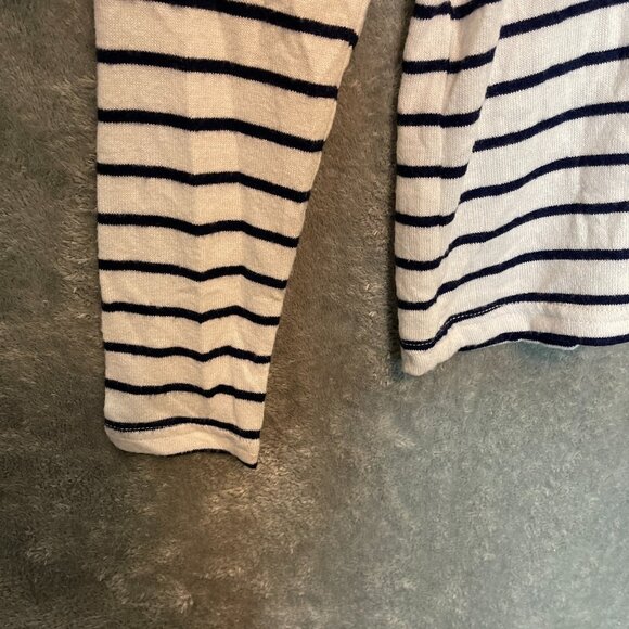 Old Navy Women Nautical Preppy Oversized Cozy Knit Navy Blue Striped Shirt S - Picture 5 of 13